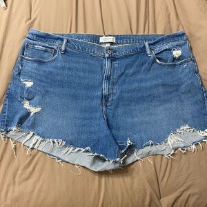 Abercrombie & Fitch Frayed Blue Jean Shorts